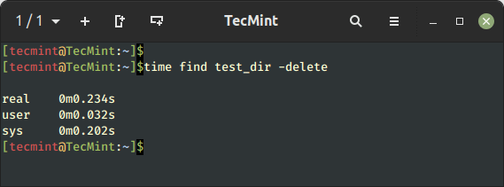 Find Command - Delete Large Directory