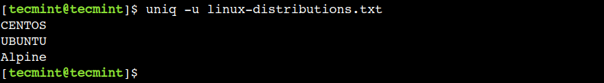 Find Unique Lines in File