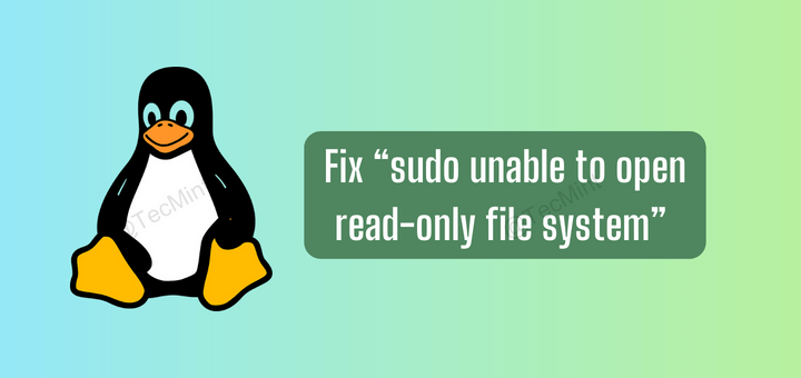 Fix “sudo unable to open read-only file system” Error