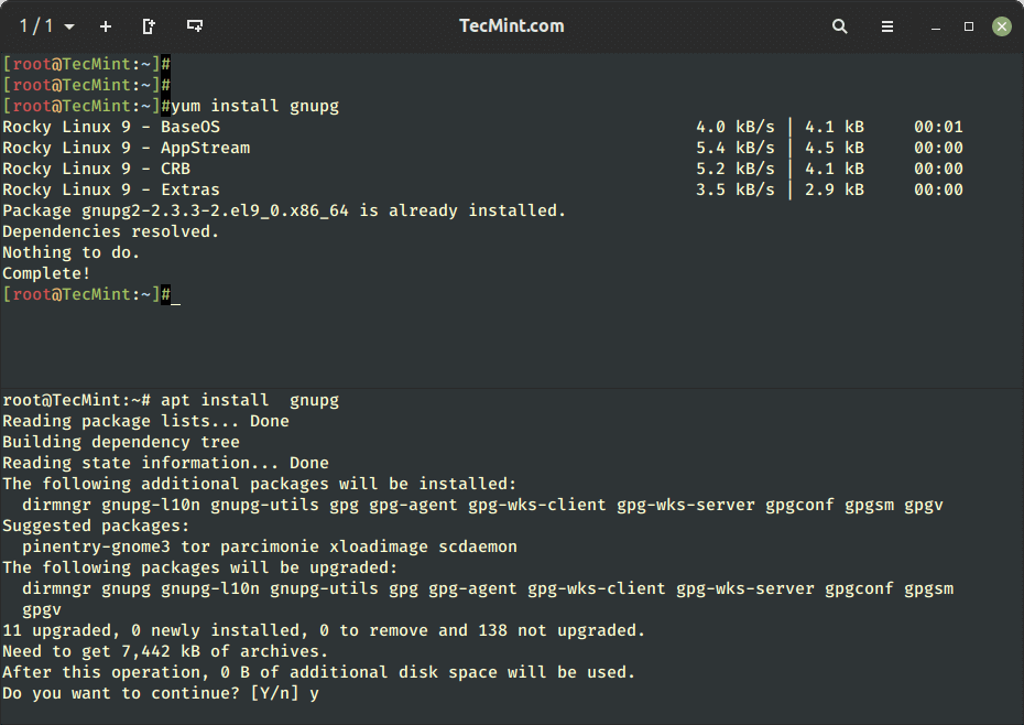 Install GnuPG in Linux