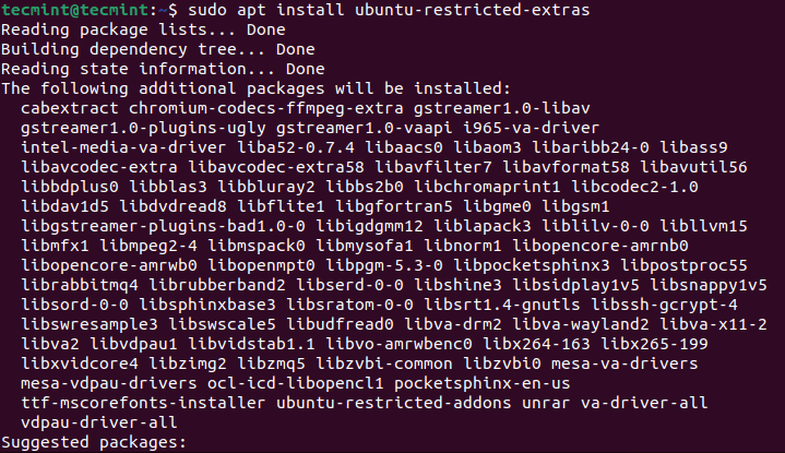 Install Ubuntu Restricted Extras Package