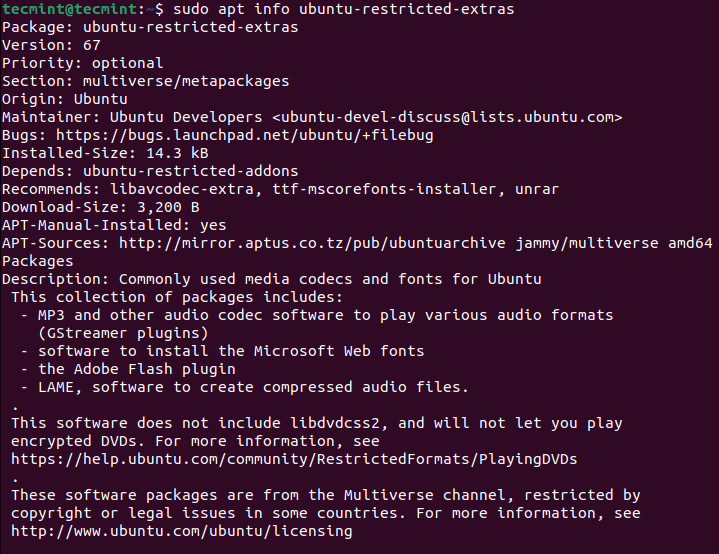 Install Ubuntu Restricted Extras Package