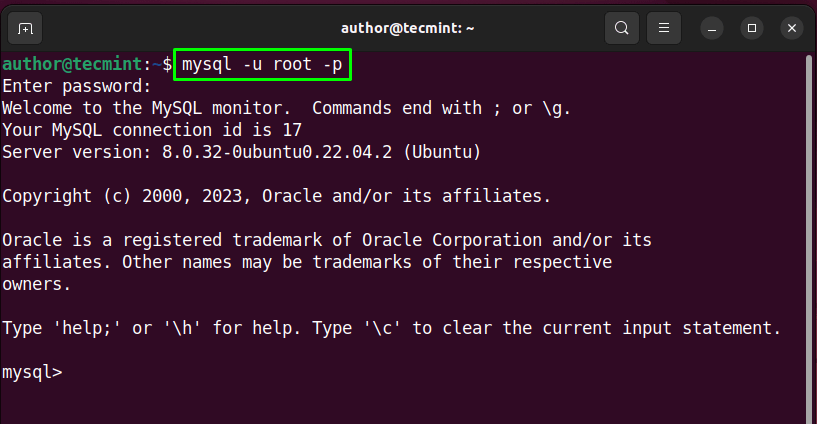 Install and Connect MySQL