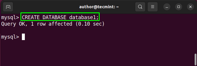 MySQL CREATE DATABASE Query