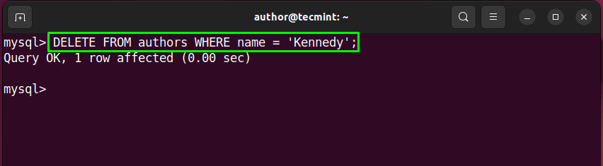MySQL DELETE Query