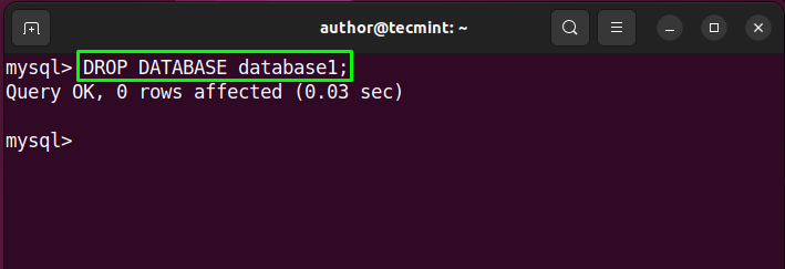 MySQL DROP DATABASE Query