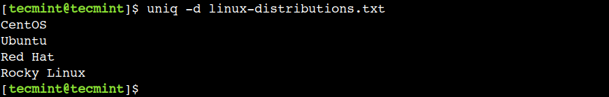 Print Only Duplicate Lines from File