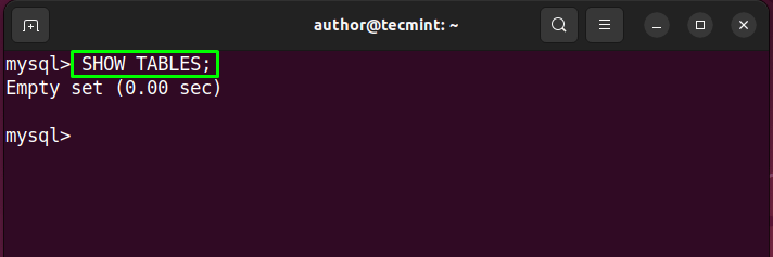 Verify MySQL DROP TABLE Query