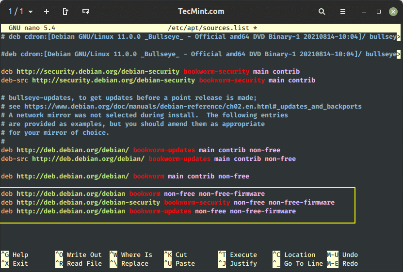 Add non-free-firmware Repository