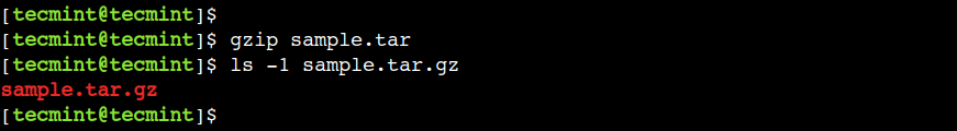 Compress Tar File into Gzip