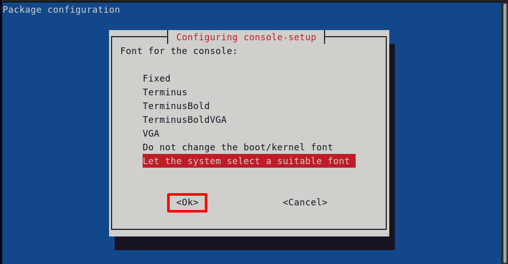 Configure Console Font