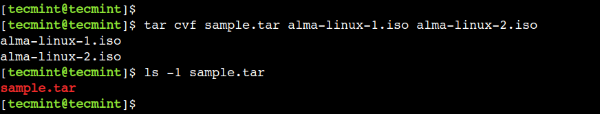 Create Tar File in Linux
