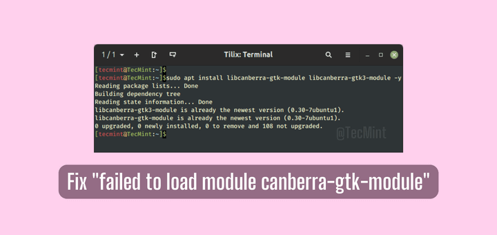 Fix "failed to load module canberra-gtk-module" Error