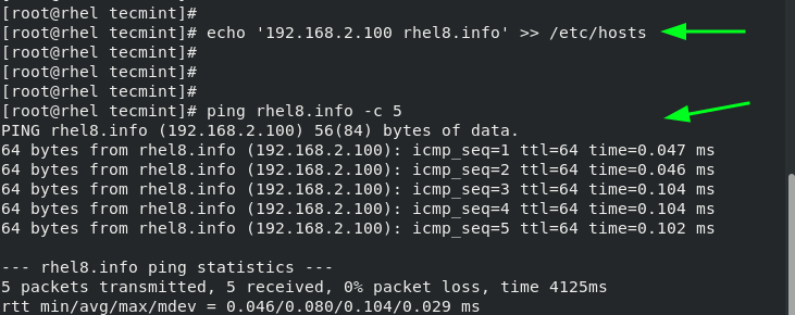 Ping Hostname in Linux