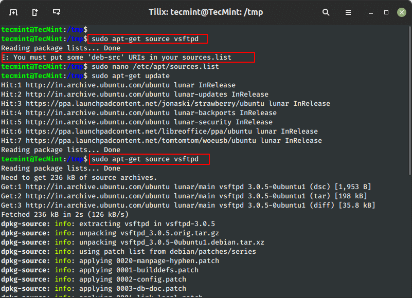 Downloading Package Source Code