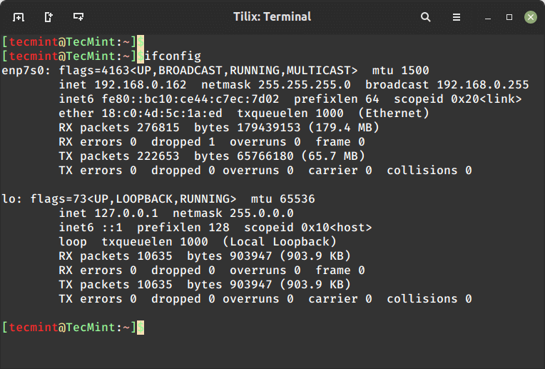 List Linux Network Interface Details