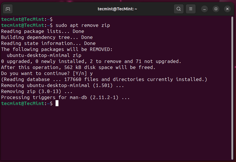 Remove Package in Ubuntu