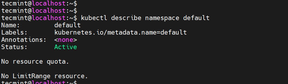 Get Detailed Info About Namespace