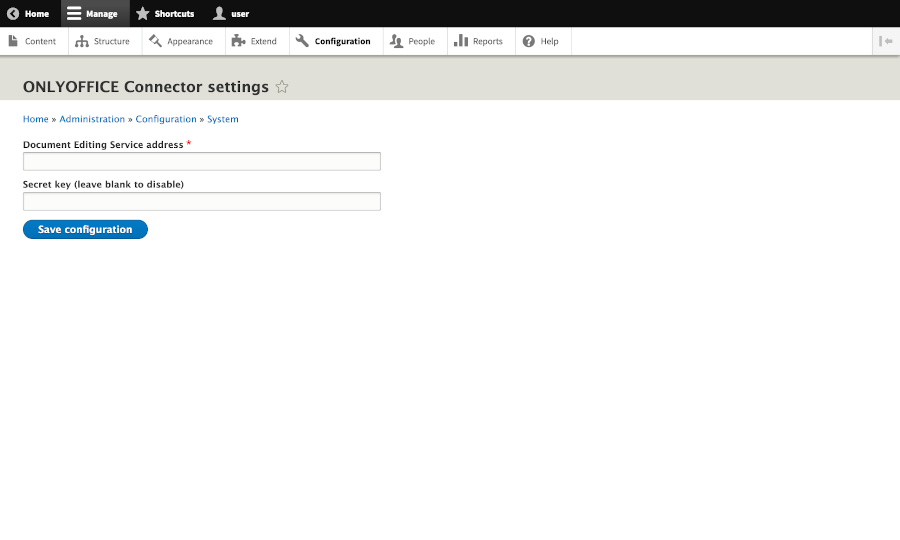 ONLYOFFICE Settings Page
