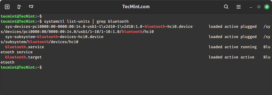 Check Bluetooth Service in Linux