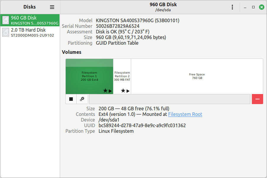 Gnome Disks - Find Serial Number