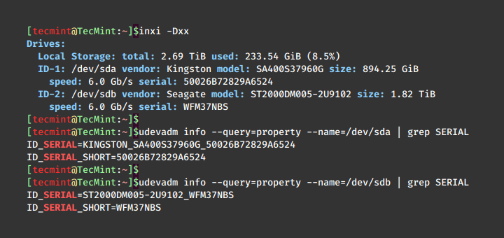 Linux Hard Disk Serial Number
