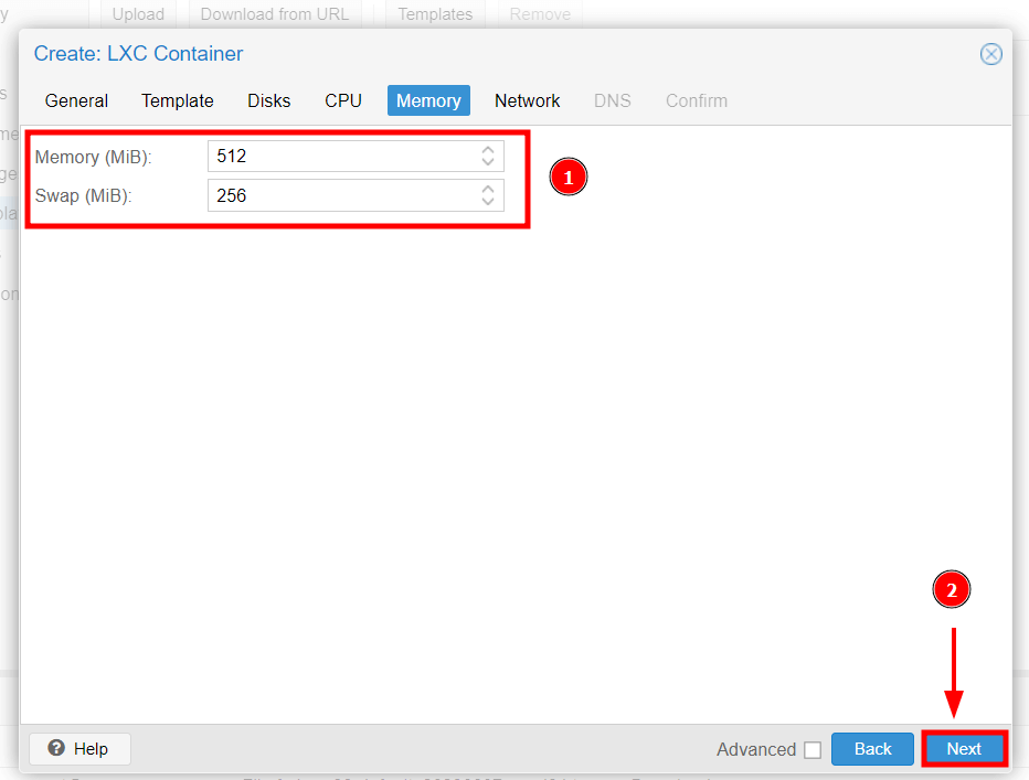 Set Memory for Container Image