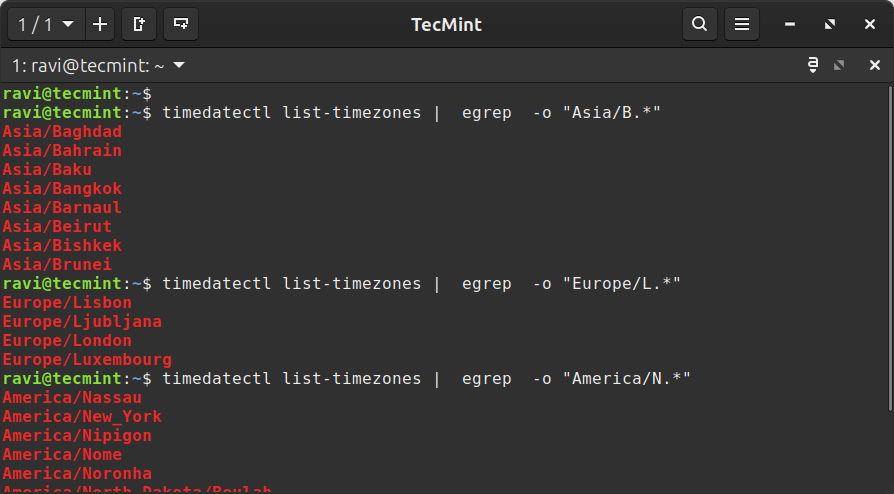 Find Your Local Timezone in Linux
