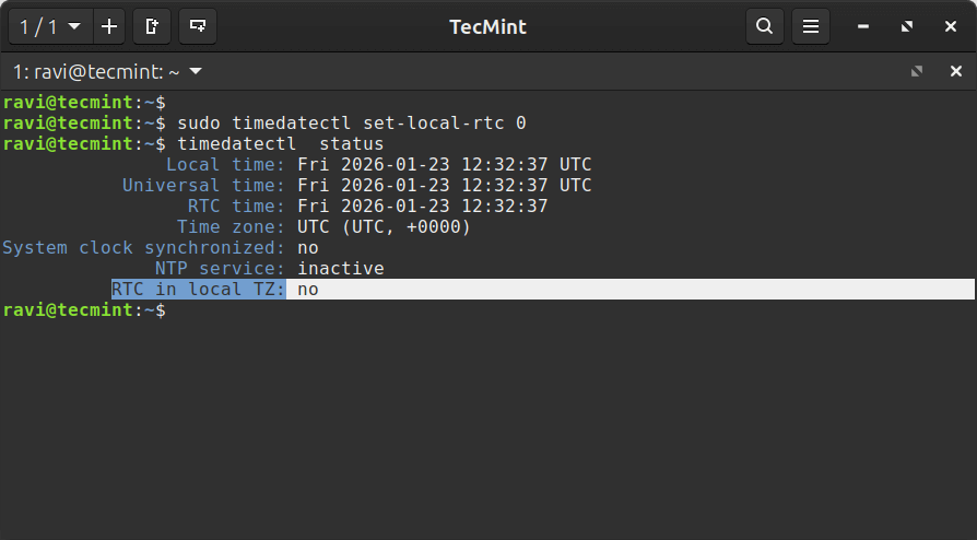 Set Your Hardware Clock to UTC