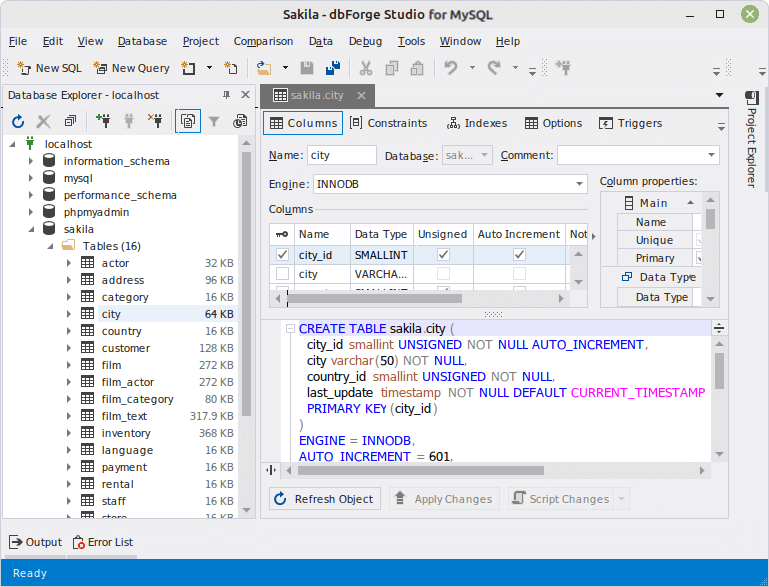 dbForge Studio for MySQL