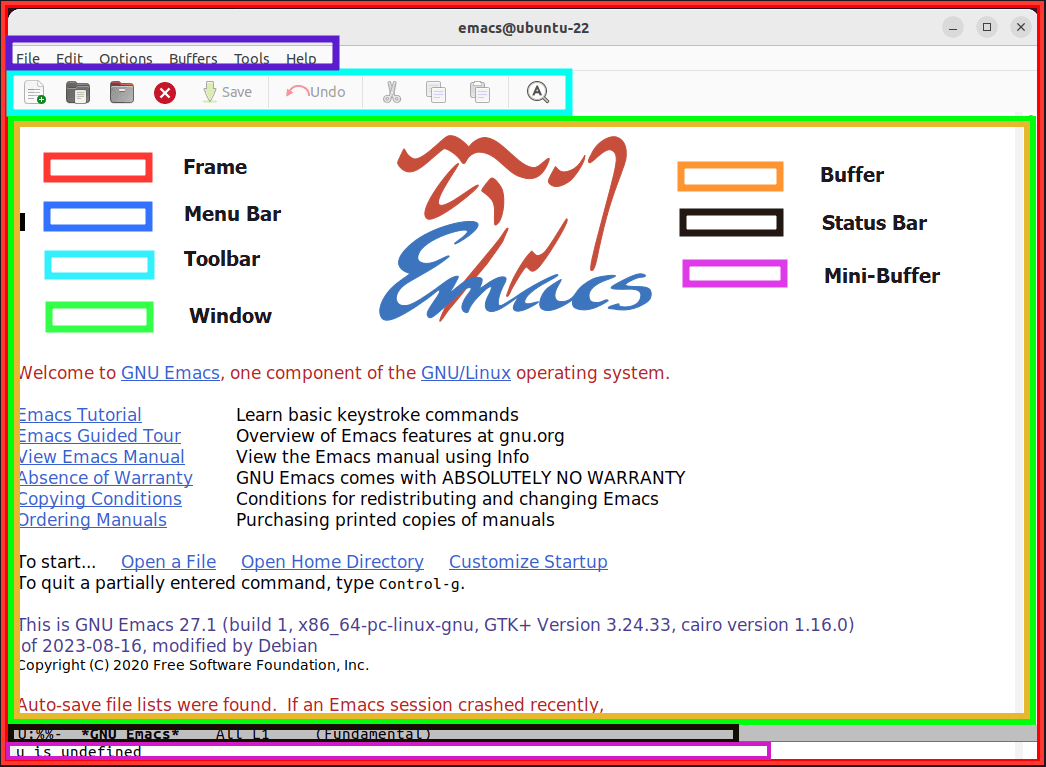 Emacs Editor Sections