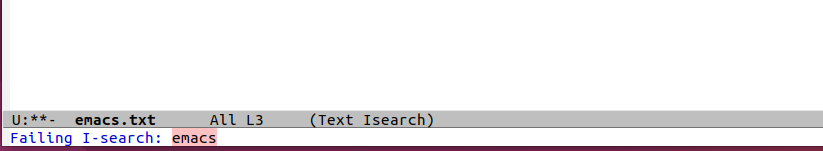 Failing I-Search in Emacs