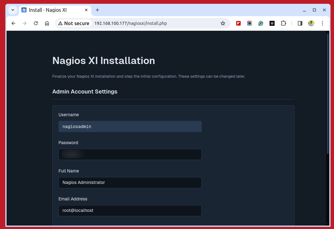 Nagios XI Admin Settings