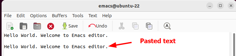Paste Text in Emacs