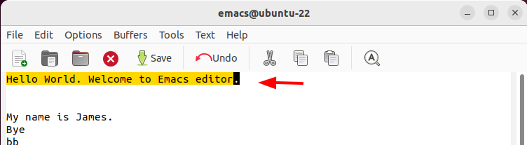 Select Text in Emacs
