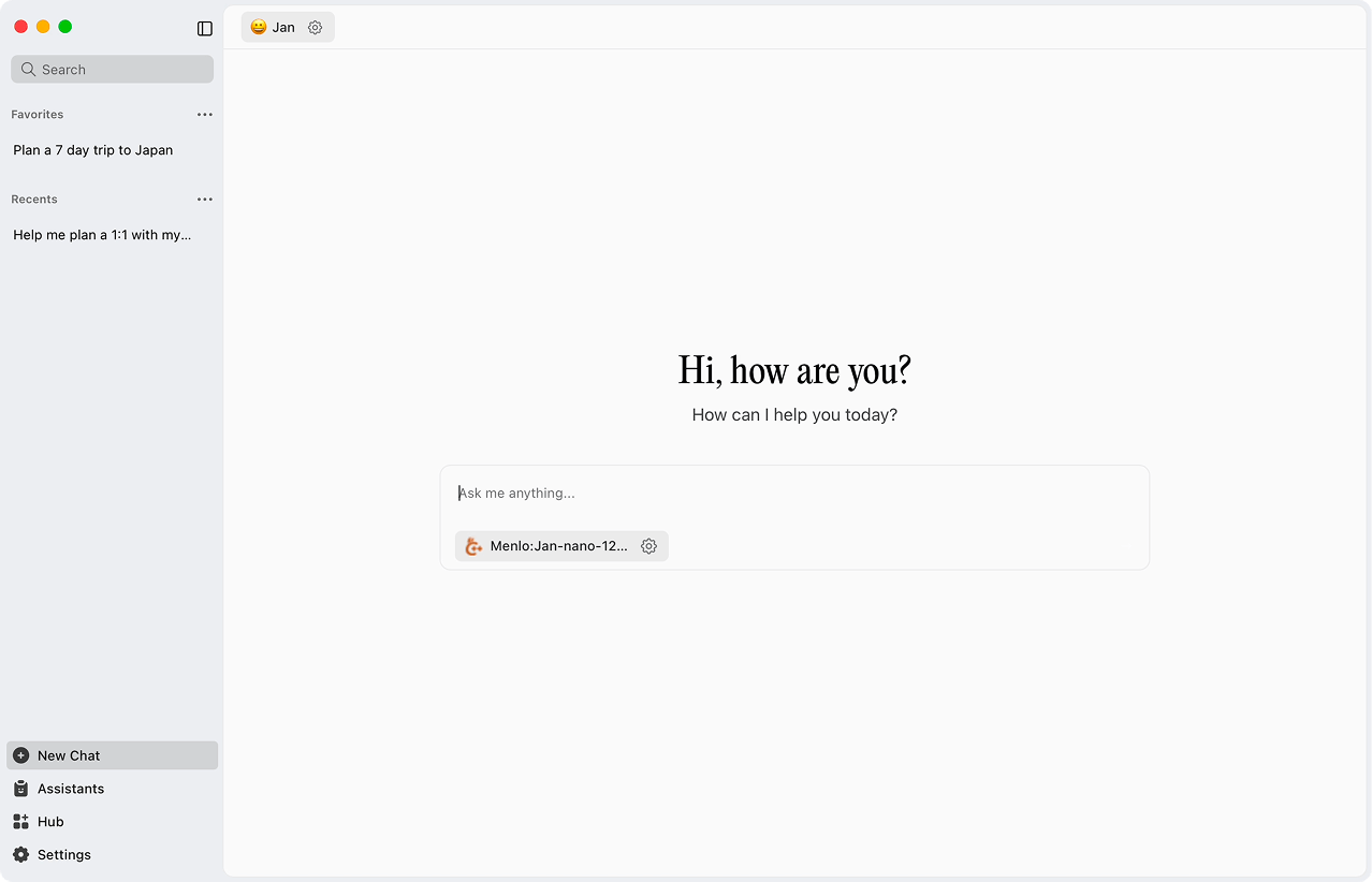 Jan - Private AI Desktop Assistant