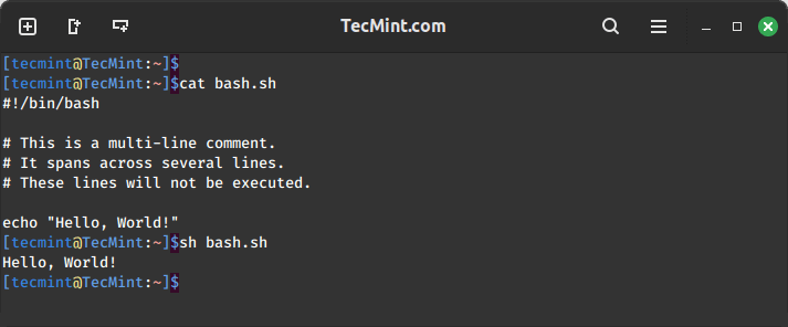 Multi-line Comments in Bash