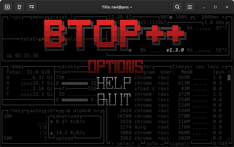 ESC - btop Tool
