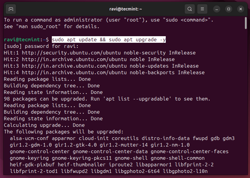 Update Ubuntu 24.04 Before Upgrading