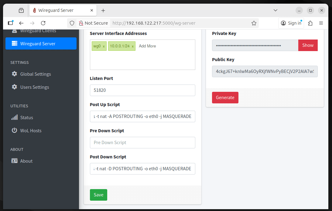 WireGuard-Server konfigurieren