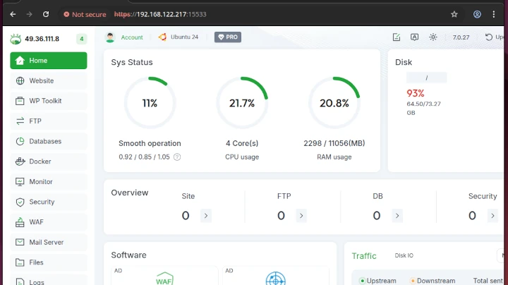 Install aaPanel Hosting Control Panel in Ubuntu