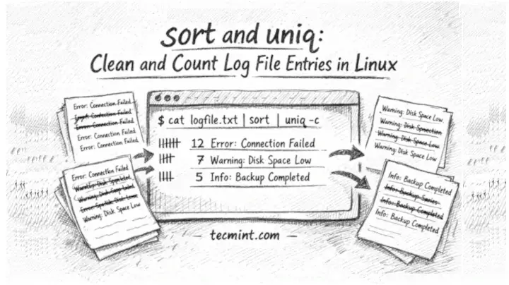 sort and uniq: Clean and Count Log File Entries in Linux