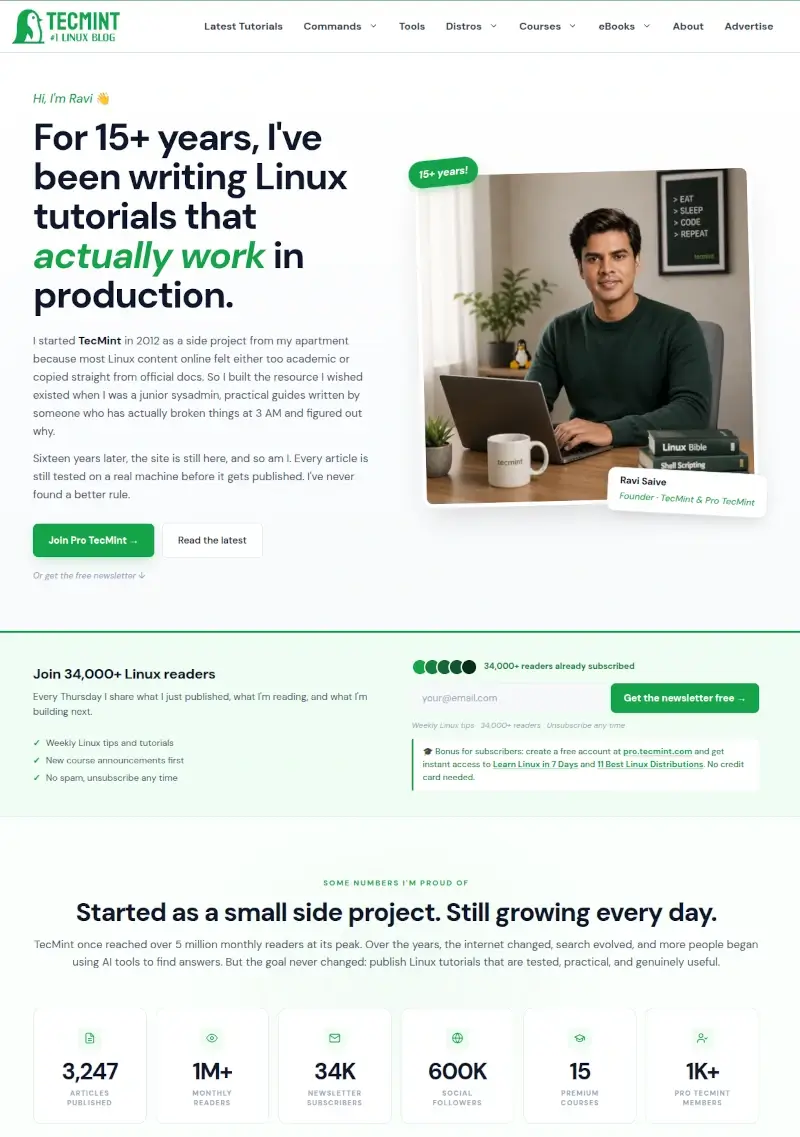 TecMint.com website screenshot