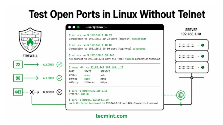 Check Open Ports on Linux Without Using Telnet