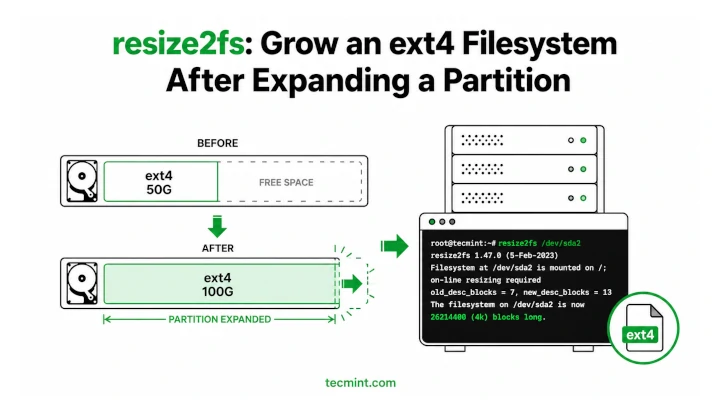 Increase ext4 Filesystem Size on Linux